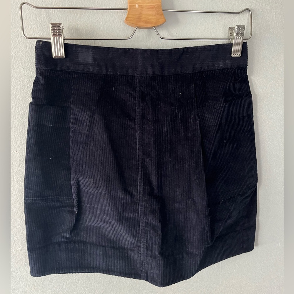 COS dark blue velvet skirt with pockets, size 2